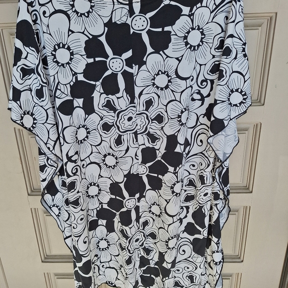 VTG Thanx Collection CoverUp SzL Wht/Blk Dolman Sleeve No Belt - Picture 9 of 9